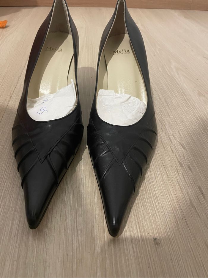 Escarpins noirs en cuir – Made in Italy - photo numéro 2