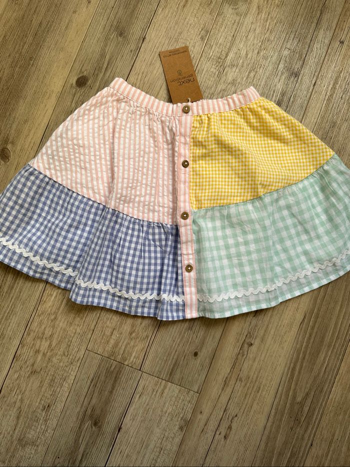 Jupe d’été Vichy jaune rose bleu vert 3/4 ans Next - photo numéro 2