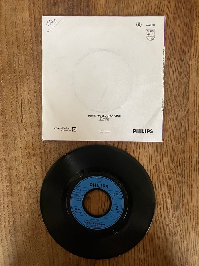 Vinyle 45 tours -Demis Roussos-Mourir auprès de mon amour - photo numéro 2