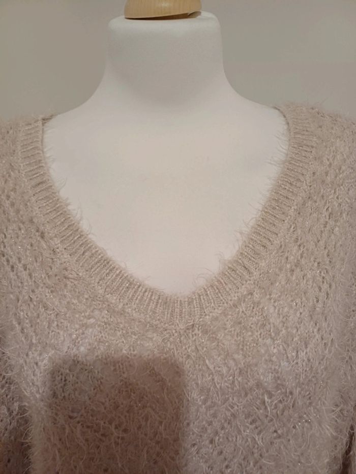 Pull rose clair ajouré tout doux Lady Blush taille S/M 36/38 - photo numéro 3