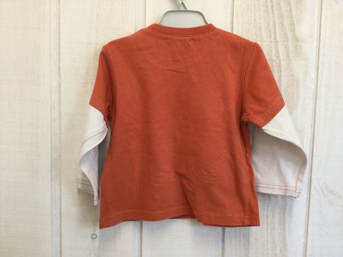 T-shirt effet 2 en 1 orange - photo numéro 2
