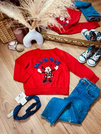 Taille 5 ans tenue 3 pièces fille Disney rouge et bleue * Minnie * 🩷