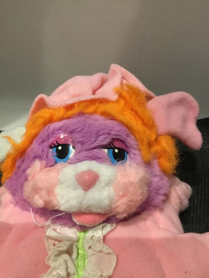Peluche Popples polochon rose slumber party pancake Mattel vintage 22cm - photo numéro 4
