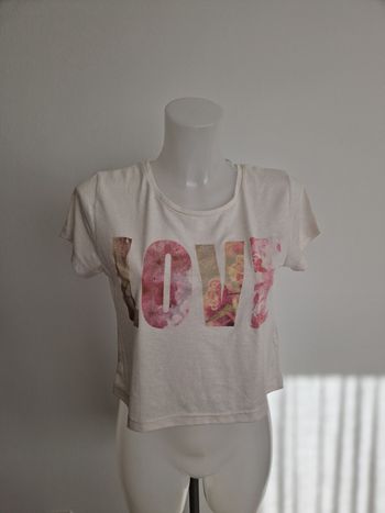 Top court blanc à écriture Love, Jennyfer