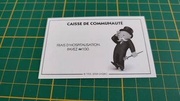 Carte caisse de communauté frais d'hospitalisation jeu Monopoly parties rapides Hasbro #C25