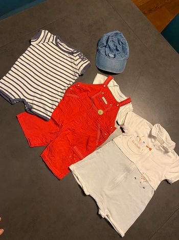 Salopettes barboteuses casquette garçon 12 mois