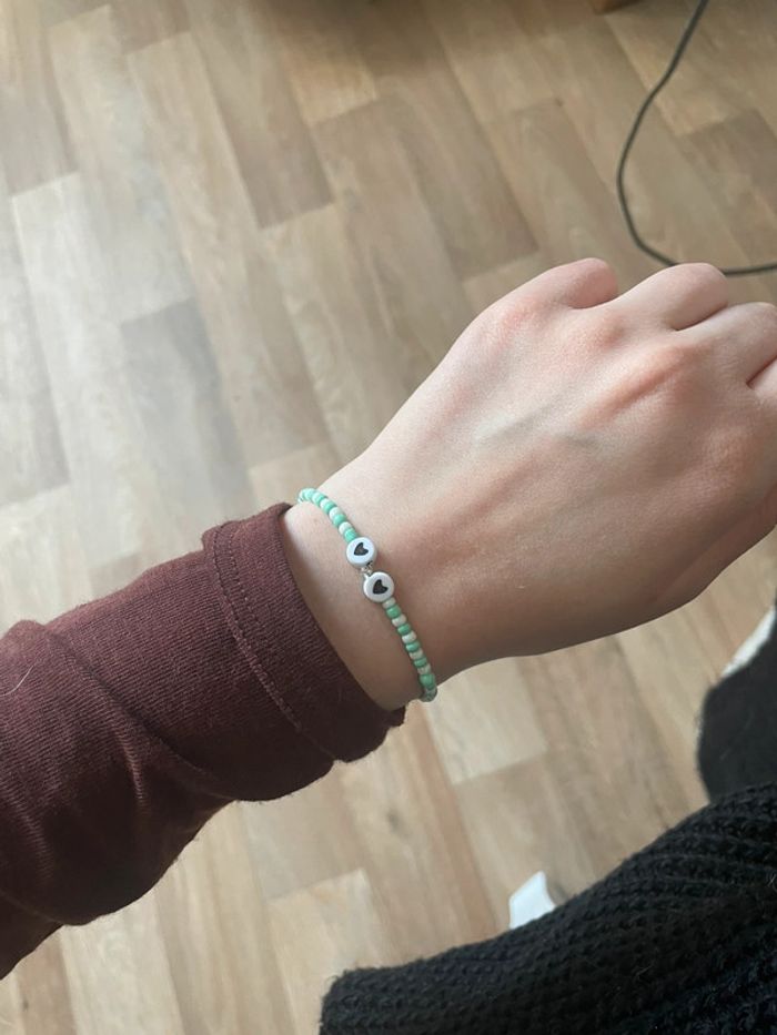 bracelet turquoise coeur noir