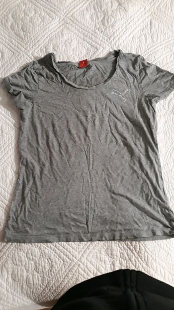 T-shirt puma gris femme manche courte