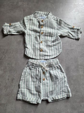 Chemise + short vertbaudet 3mois