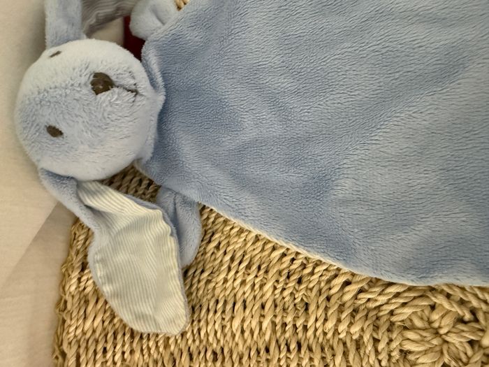 doudou plat lapin bleu textura baby kids - photo numéro 3