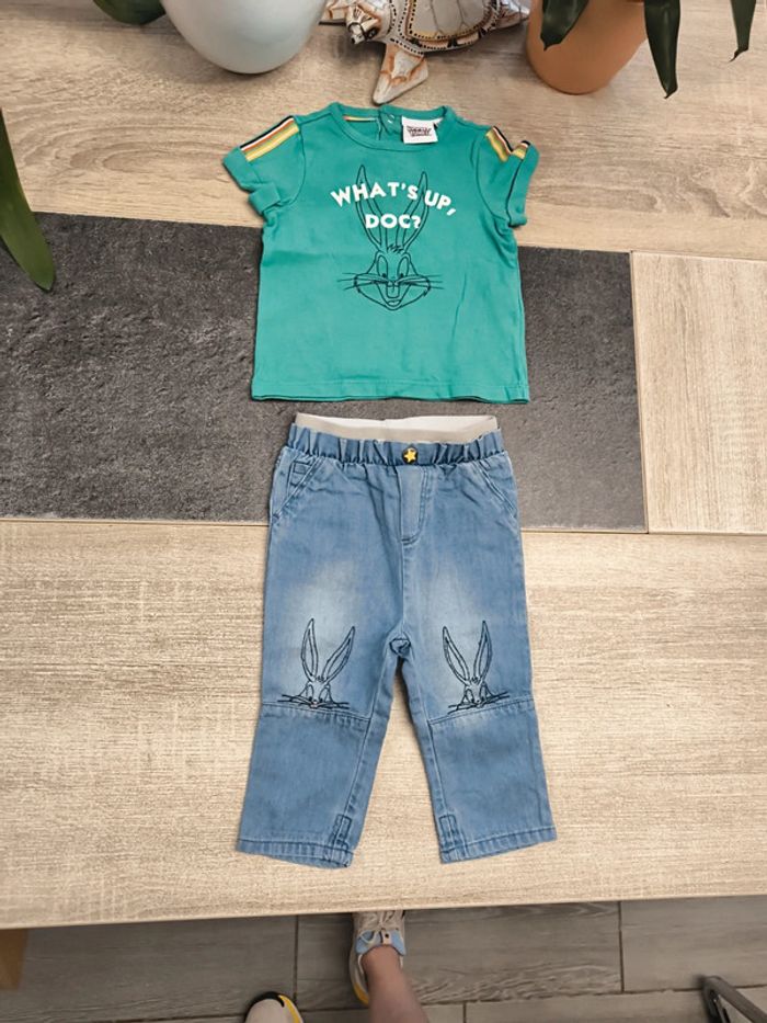 Ensemble été 2 pièces garçon 6 mois Looney Tunes Bugs Bunny - photo numéro 2