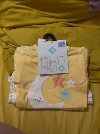 Lot de 3 pyjamas été mixte 12 mois tex baby