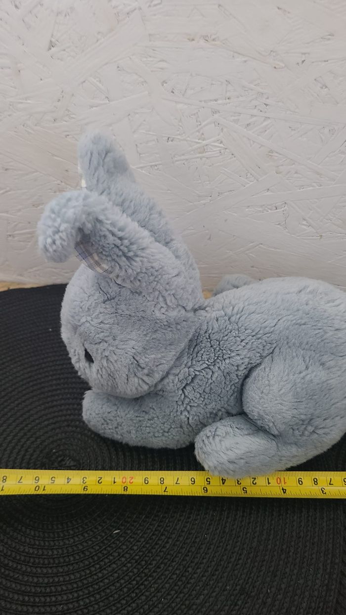 doudou lapin couché bleu vintage histoire d'ours - photo numéro 2
