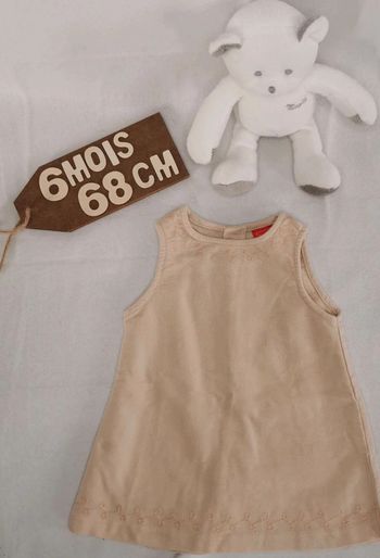 Robe 👣  beige/crème  avec  Broderies, Tex, 6mois/67cm