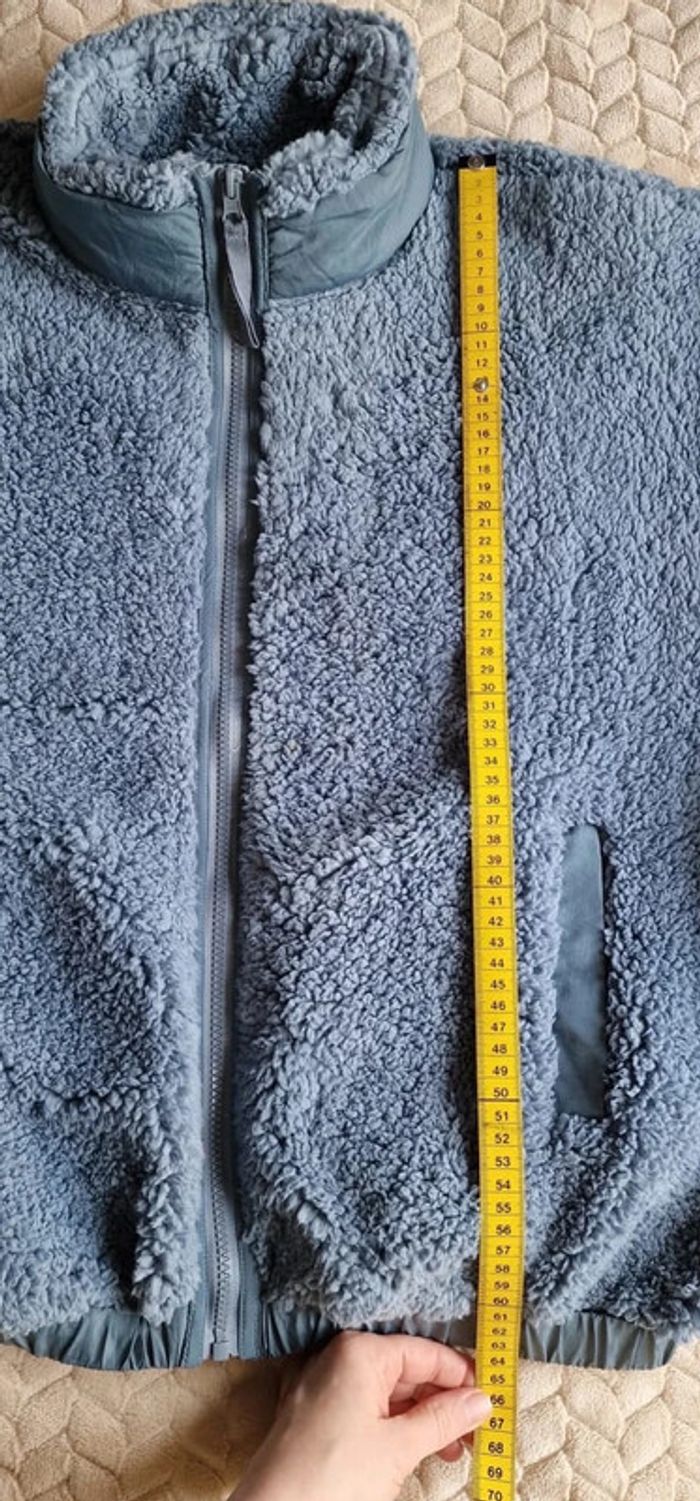 Veste sherpa BDG Urban Outfitters coupe loose femme bleue taille S - photo numéro 10