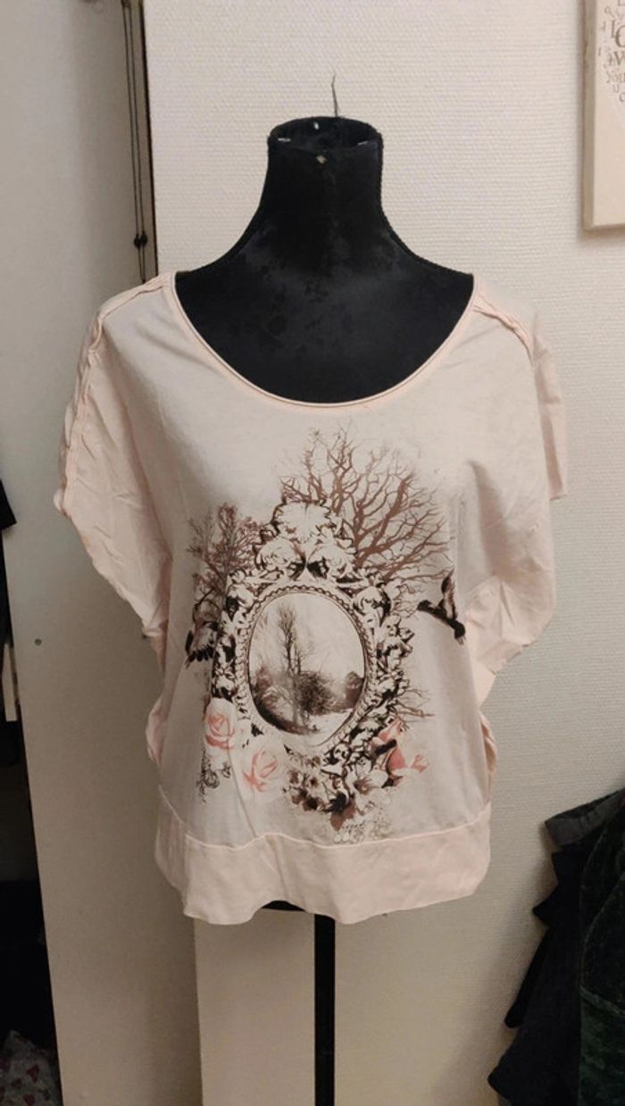T-shirt K Woman (rose), XL / 42 / 14