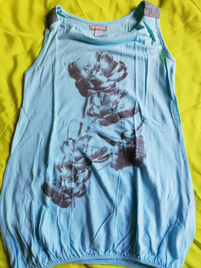 Débardeur turquoise fille