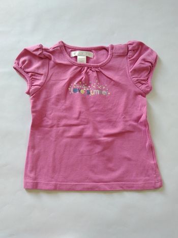 tee shirt manches courtes rose okaidi fille 3 mois