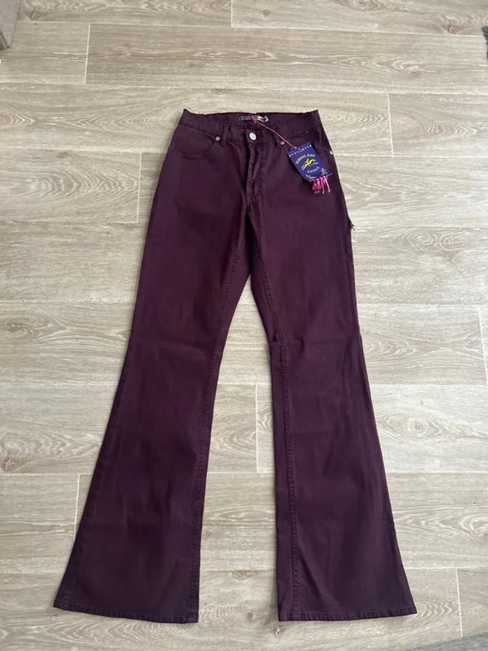 Pantalon pattes d’éléphant jambes larges pourpre School Rag 28