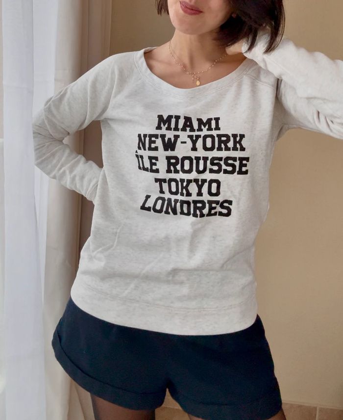 Sweat-shirt Anouk Ninon gris clair taille S parfait état - photo numéro 4