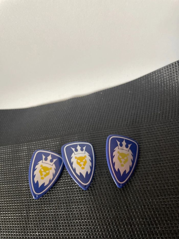 Playmobil lot 3 boucliers bleu emblème chevalier du lion 3268 3287 moyen âge pièces détachées - photo numéro 4