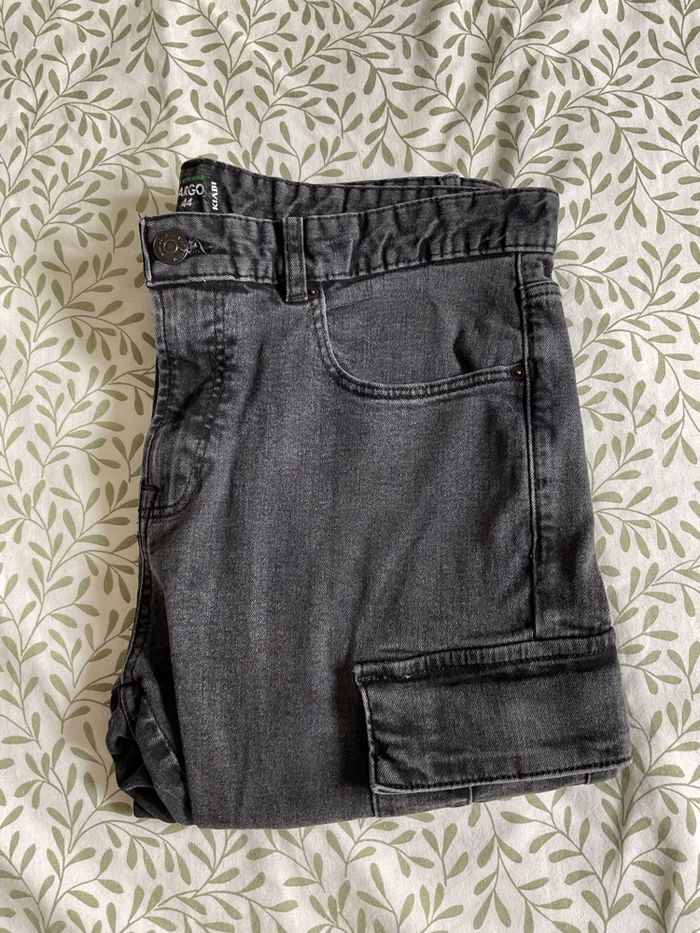 Jeans cargo noir taille 44 Kiabi - photo numéro 1