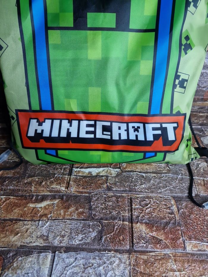 Sac de sport Minecraft Creeper vert – sac à cordons enfant gamer - photo numéro 2