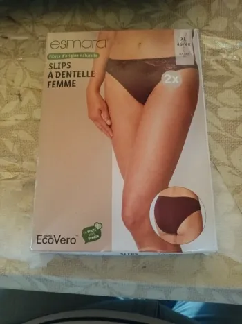 Lot de 2 slips à dentelle femme taille Xl 46 48