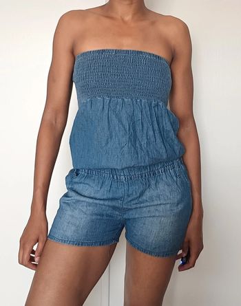 Combishort jean sans manche Mim T38