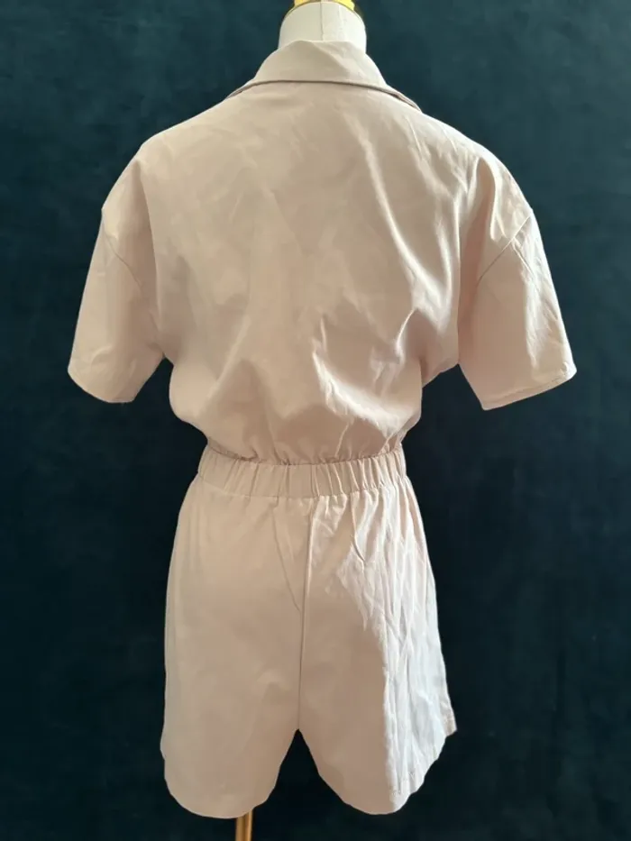 Combishort saharienne beige clair style utility - Taille S/M - photo numéro 4