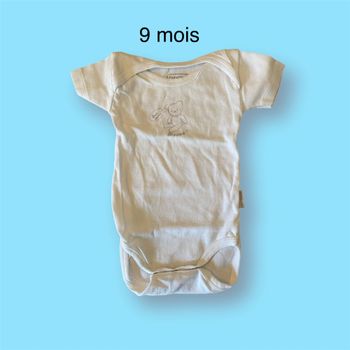 P’tit Bisou Body blanc ourson Taille 9 mois