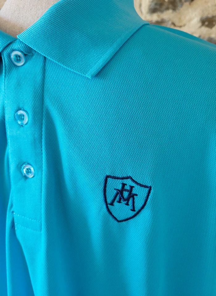 Polo manches courtes bleu turquoise L'Homme Moderne Taille M/L - photo numéro 3