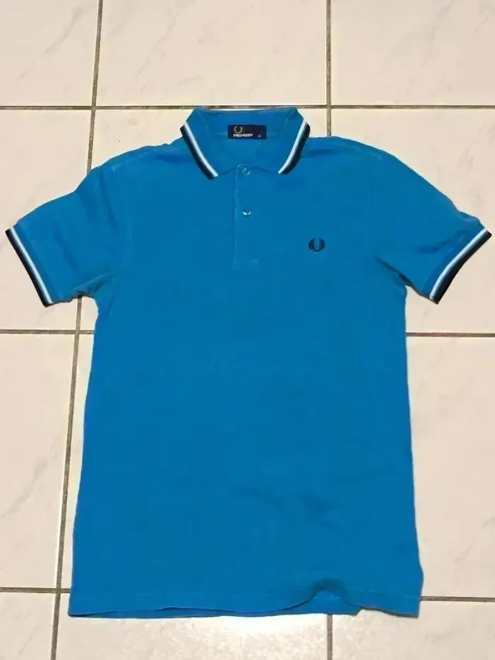 🌟 Polo Fred Perry bleu ciel - Taille XS - photo numéro 8