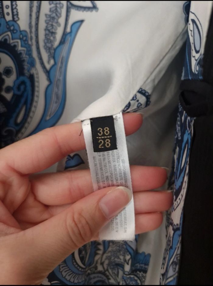 Belle ensemble tailleur veste et pantalon noir a rayure blanche femme Massimo dutti taille M/38 - photo numéro 5