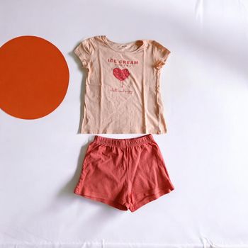 pyjama fille 8 ans kiabi – t-shirt ice cream + short corail