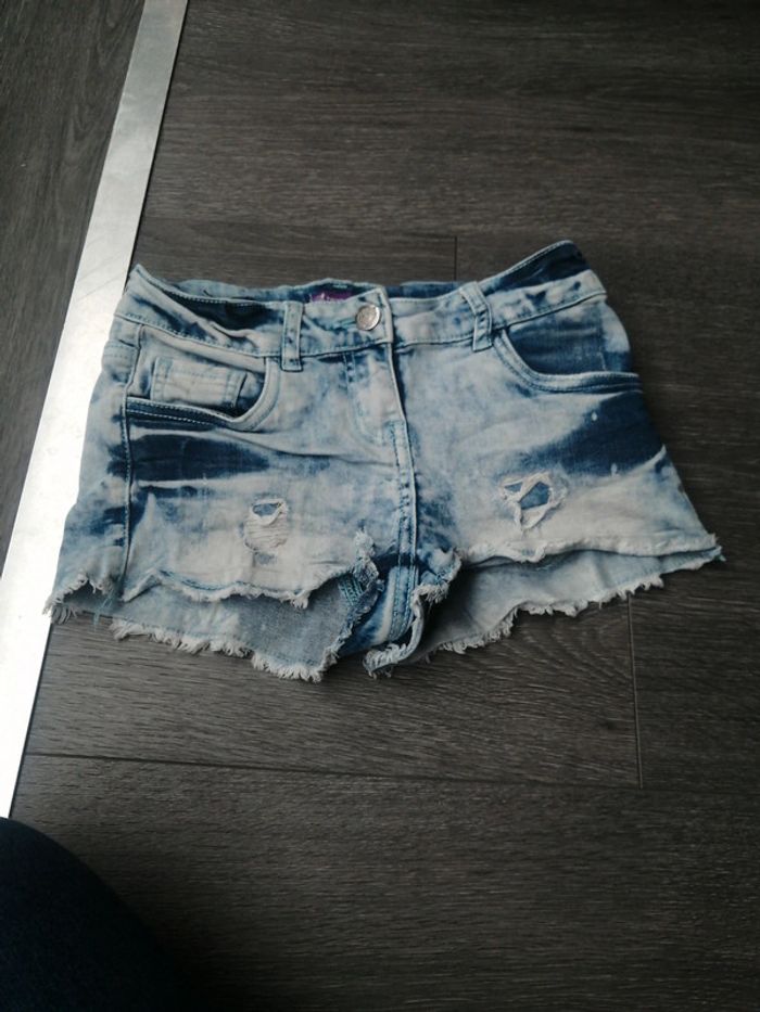 Short en jean effet usé 12A