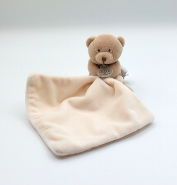 DOUDOU ET COMPAGNIE ours ourson mouchoir boîte fleur marron crème beige DC302