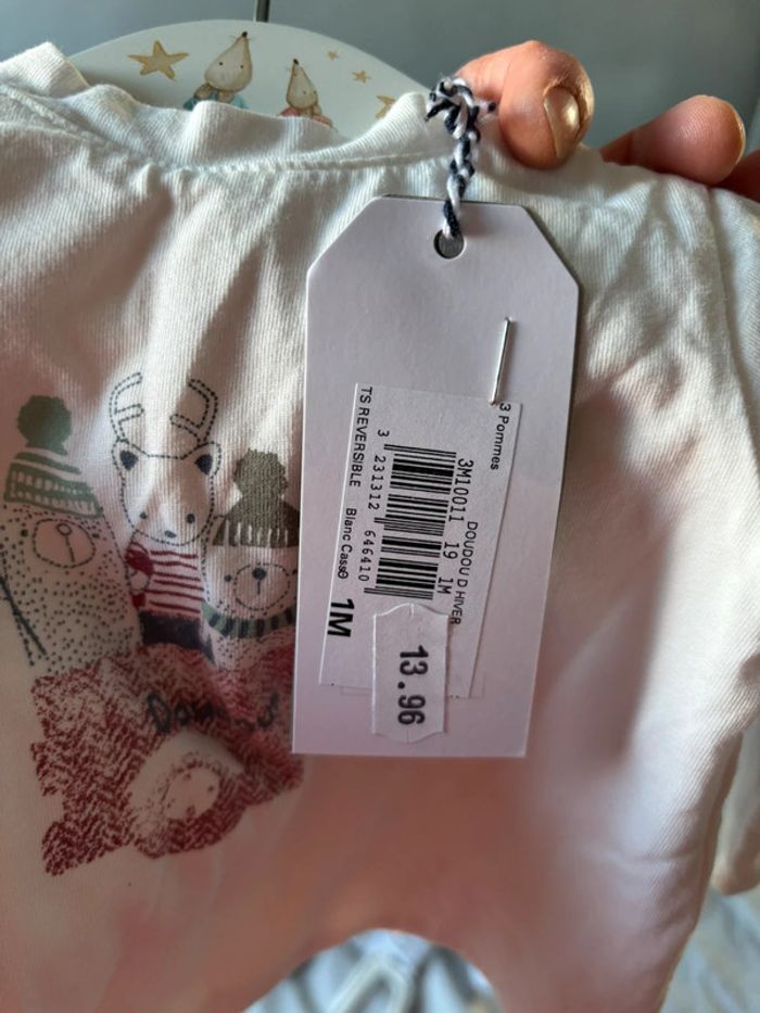 Haut 3 Pommes taille 1 mois neuf - photo numéro 4