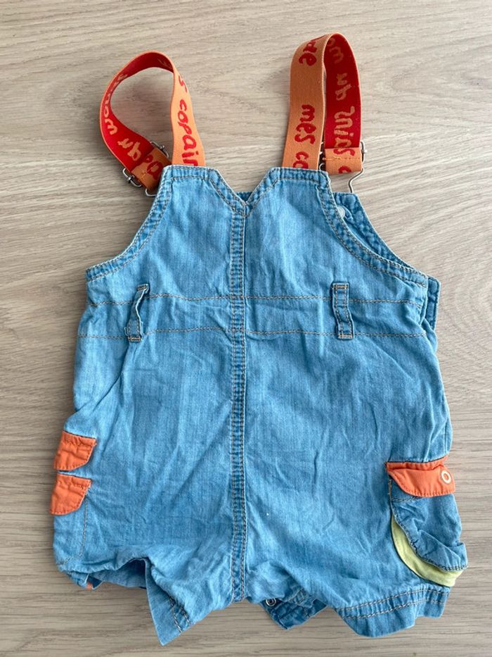 Salopette la compagnie des petits bleu orange voiture bébé garçon 3 mois - photo numéro 3