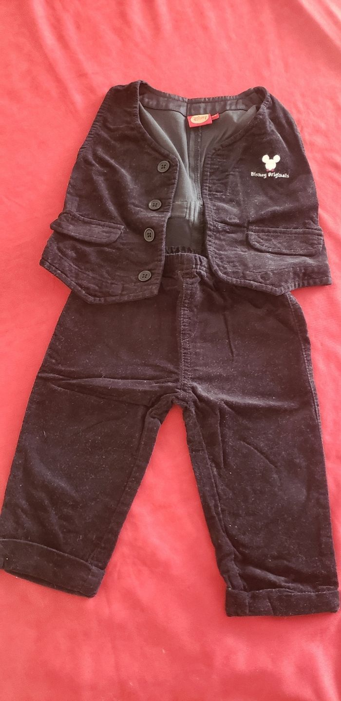 Ensemble velours Mickey T12 mois