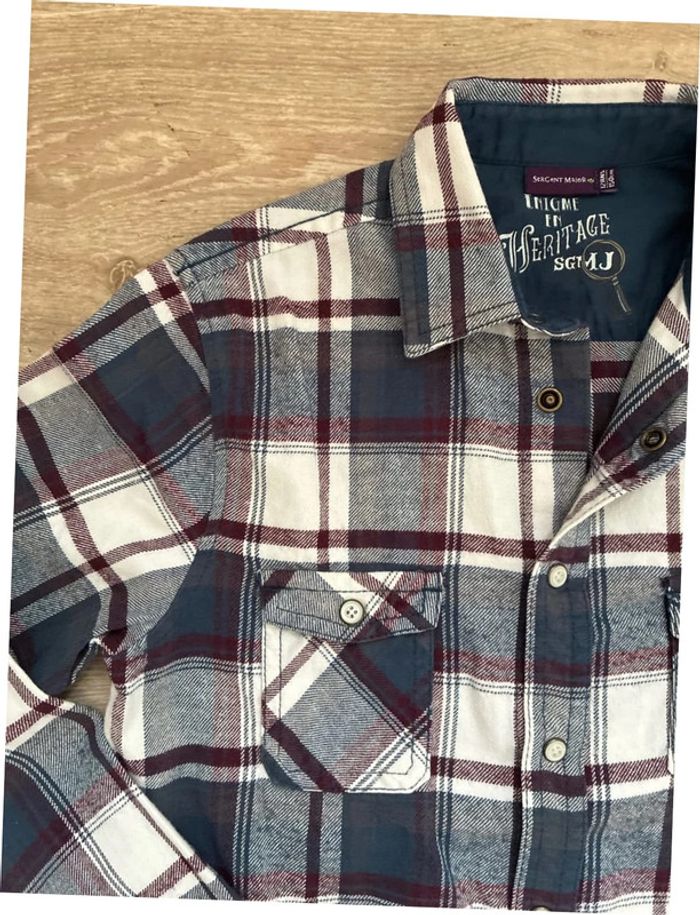 Chemise à carreaux sergent major 12 ans en très bon état - photo numéro 5