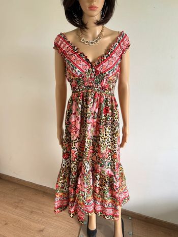 Robe longue neuve en soie Trebol taille S/M