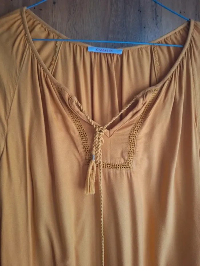 Blouse bohème moutarde - photo numéro 3