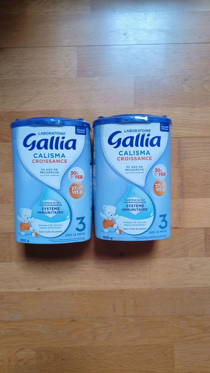 2 boîtes de lait Gallia Calisma croissance 3