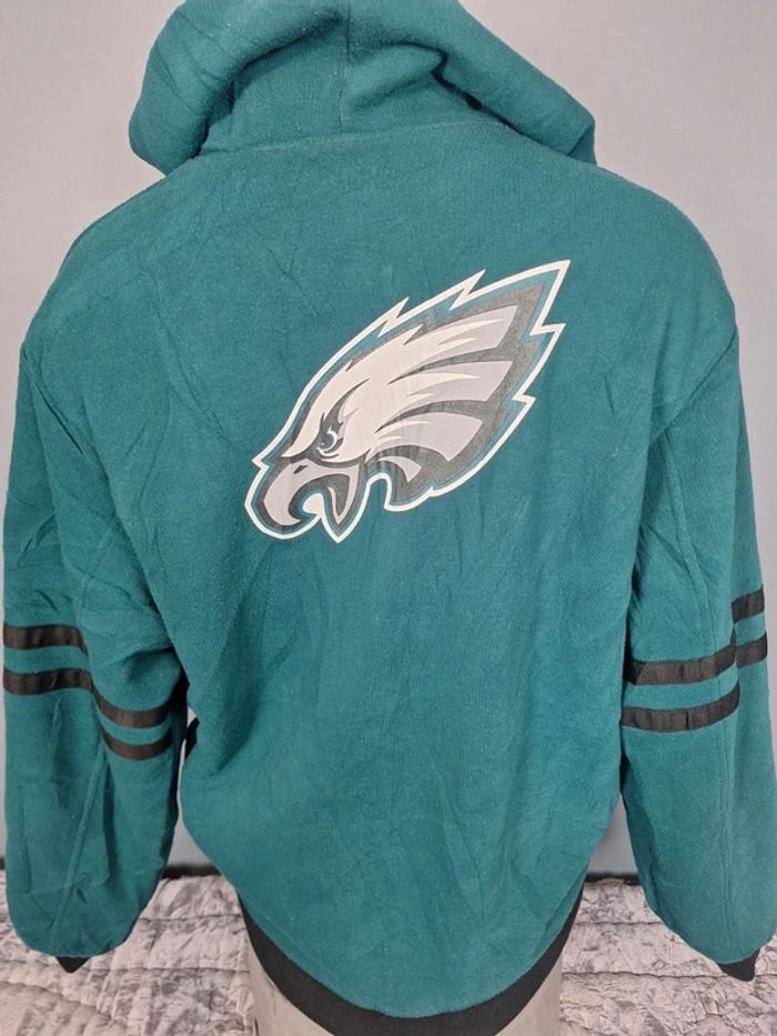 Veste epaisse à capuche nfl réversible homme / vert et gris taille L / brodé 244 - photo numéro 8