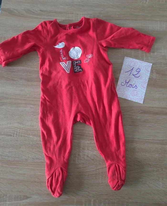 Pyjama rouge 12 mois