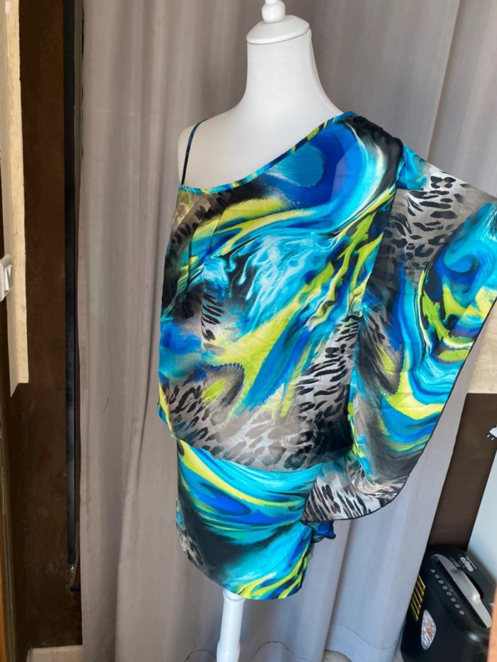 Robe asymétrique à motifs vintage Show Girls T2