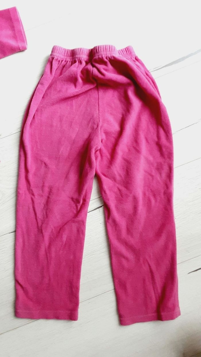 Vêtement fille pyjama velours rose motif cœurs et lapin Tissaia 5 ans - photo numéro 3