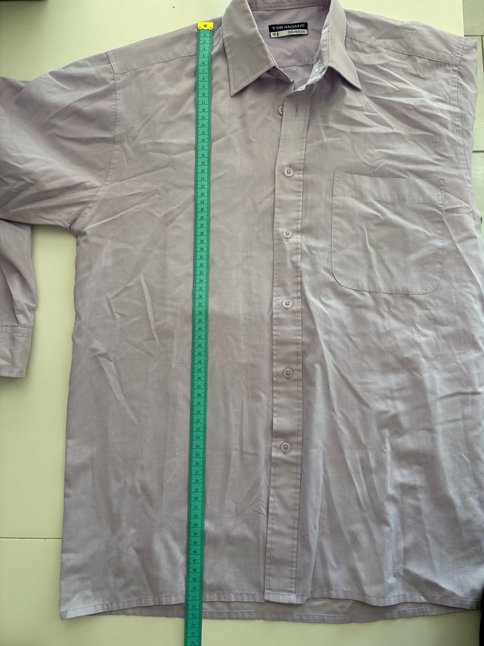 Chemise Lila unie à manches longues - Tom Hagan - M/38 - photo numéro 7
