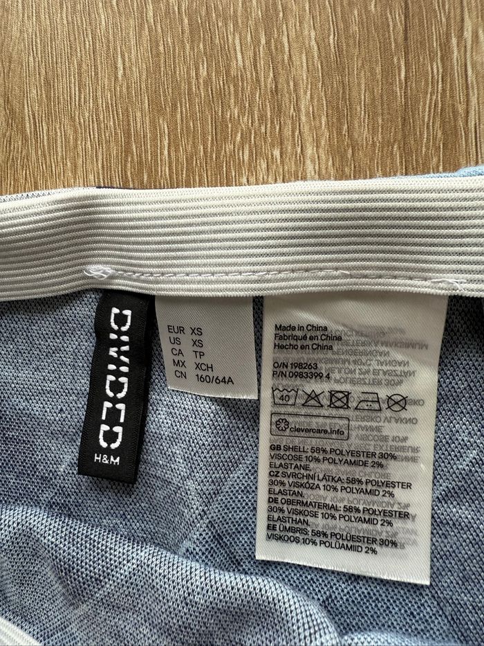 Jupe courte moulante bleu blanc H&M taille 34 XS - photo numéro 4